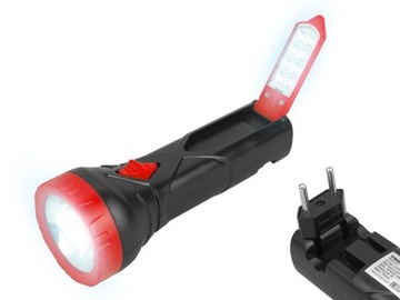 MOCNA LATARKA AKUMULATOROWA 1W+8 SMD LED ŁADOWANA