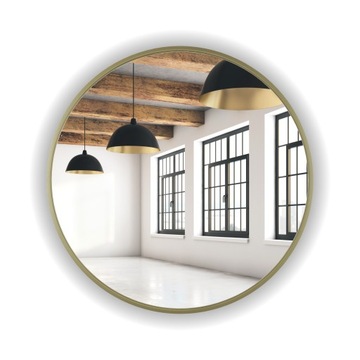 LUSTRO OKRĄGŁE ZŁOTE 85 CM LED