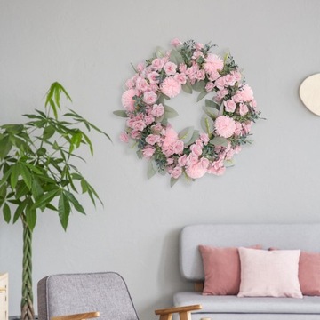 Wiszący wieniec na drzwi frontowe, biały