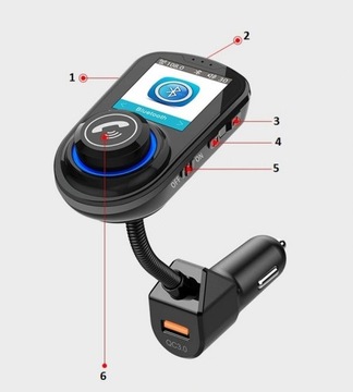 BLUETOOTH FM-передатчик КОМПЛЕКТ HANDS-FREE БЫСТРОЕ ЗАРЯДНОЕ УСТРОЙСТВО USB-ПРИЕМНИК