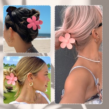 Набор из 2 заколок-застежек-цветов розового цвета, легкие заколки-булочки, украшения