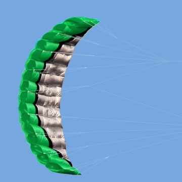 Двойной парашют, Power Kite, светящийся цвет для улицы, 2,5 метра, зеленый