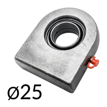 Ucho z łożyskiem Ø25mm do przyspawania (rura siłownika hydraulicznego)