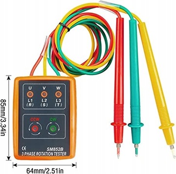 SM852B Измеритель последовательности фаз переменного тока 3 Тестер вращения