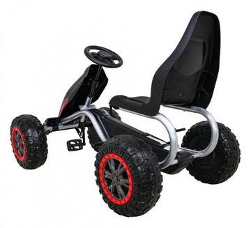 Большой педальный картинг Strong для детей Черный + нагрузка 100 кг + колеса