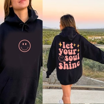 Czarna Bluza z kapturem Let Your Soul Shine XL