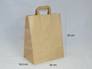 Torby papierowe 25 x 17 x 33 cm, 50 szt beżowe