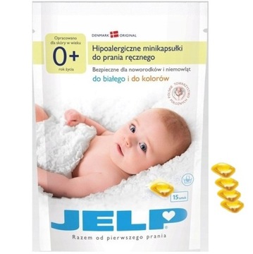 JELP 0+ MINIKAPSUŁKI DO PRANIA RĘCZNEGO bezpieczne dla niemowląt 15kapsułek