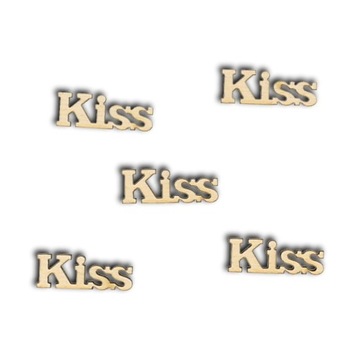 SD539 Scrapki napis Kiss 5 szt.