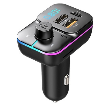 Samochodowy odtwarzacz MP3 Bluetooth Lampka kolorowa Ładowarka USB