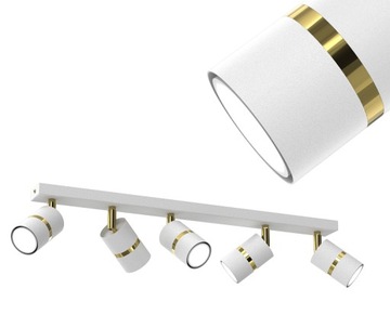 PLAFON LISTWA EYE SPOT TUBA GOLD 5xGU10 DŁ.75cm