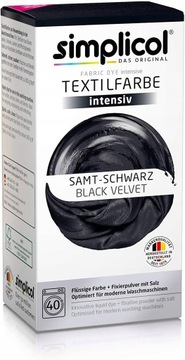 Simplicol farba do ubrań tkanin barwnik czarny DE