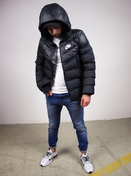 Nike ZIMOWA CIEPŁA męska kurtka z KAPTUREM Primaloft gruba na zimę