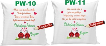 Poduszka na Walentynki ona on żona mąż + Imię imiona WZORY
