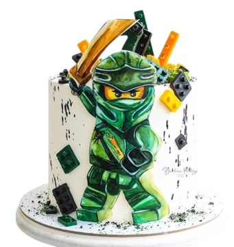 Wydruk na tort WYDRUK NA MASIE CUKROWEJ LEGO NINJAGO 20CM