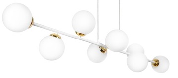 LAMPA WISZĄCA SUFITOWA ŻYRANDOL ZŁOTA BIAŁA KULE