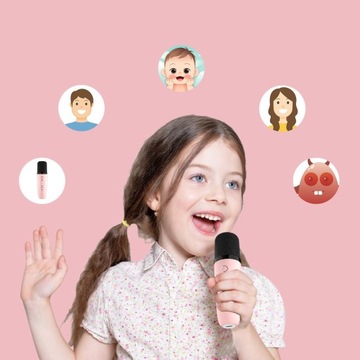 Караоке для детей, портативная Bluetooth-колонка с 2 микрофонами