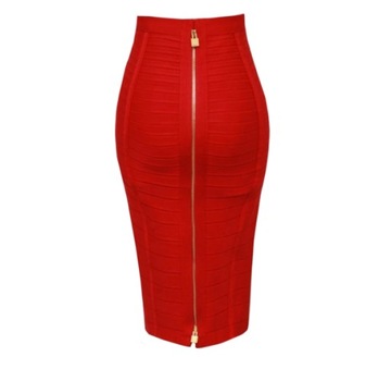 SPÓDNICA MIDI BANDAŻOWA PROSTA OBCISŁA L