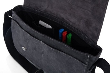 GRAFITOWA SKÓRZANA TORBA LISTONOSZKA NA DOKUMENTY SOLOME BLACKROCK