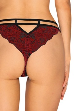 Красные трусики Obsessive Sugestina с кружевом S/M