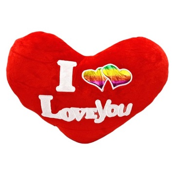 DUŻA PLUSZOWA PODUSZKA MASKOTKA SERCE PREZENT DLA UKOCHANEJ OSOBY I LOVE