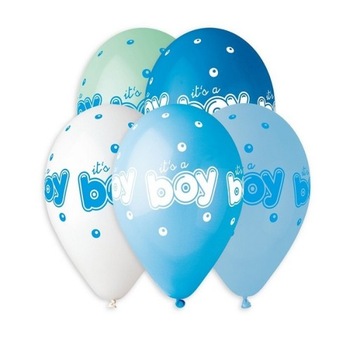 Balony lateks IT'S A BOY Baby Shower - 5 szt