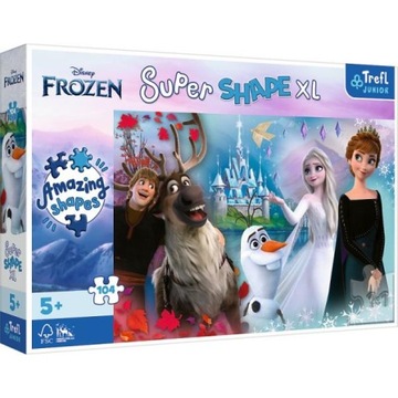XL PUZZLE 104 W świecie Anny i Elsy jest Wesoło Super ZADOWOLONE Dziecko