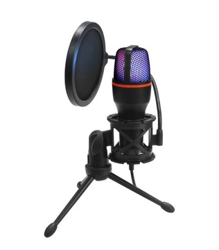 MIKROFON DO KOMPUTERA POJEMNOŚCIOWY GAMINGOWY KARAOKE FILTR USB STUDYJNY