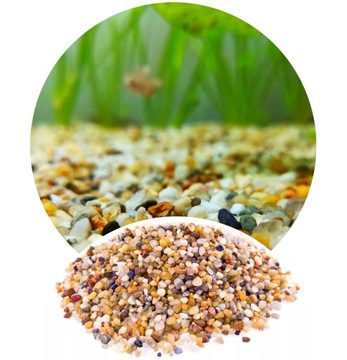 Żwirek Do Akwarium - Kamienie - Podłoże dla Roślin - Bursztynowy 3-5mm 8kg