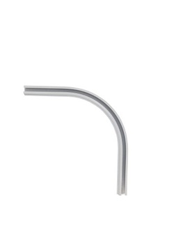 Угол через дугу карниза из белого алюминиевого рельса