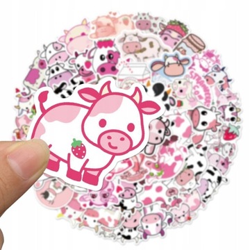 Наборы наклеек «Розовая корова» Kawaii Este, 100 шт.