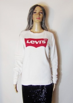 LEVIS biała bluza damska dresowa z logo 36/38