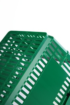 Тележка на две оцинкованные корзины + 2 корзины для покупок, зеленая, комплект 22л