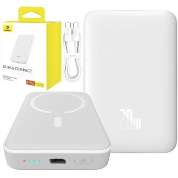 BASEUS POWERBANK MAGNETYCZNY ŁADOWANIE INDUKCYJNE MAGSAFE 5000MAH 20W