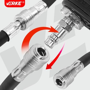 ТОЛСТЫЙ ПНЕВМАТИЧЕСКИЙ РЕЗИНОВЫЙ ШЛАНГ ДЛИНОЙ 5 м ДЛЯ КОМПРЕССОРА, ОБРЕЗАННЫЙ ШЛАНГ С СОЕДИНИТЕЛЯМИ