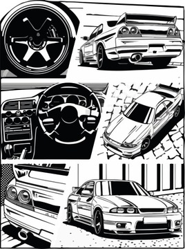 Naprasowanka JDM GTR R33 Termo Naklejka na Ubrania
