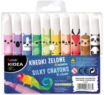 Олівці гелеві SILKY викручувані ZOO 10 кольорів у чохлі KIDEA (вживаний)