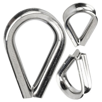 KAUSZA ŁEZKA NIERDZEWNA DO LINY STALOWA KWASOODPORNA 5 MM SERCÓWKA 1 SZTUKA