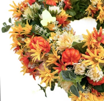 WIANEK KWIATOWY DEKORACYJNY OZDOBNY Z DYNIAMI 40cm