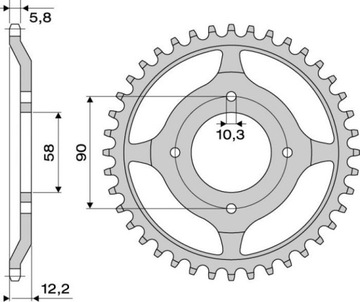 Звездочки задняя HONDA NX 125 TRANCITY 1989-1998 гг.