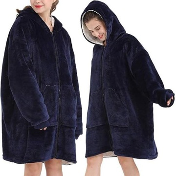 KOC BLUZA OVERSIZE GRUBA CIEPŁA PIŻAMA NA PREZENT BLUZO KOCOBLUZA 2W1