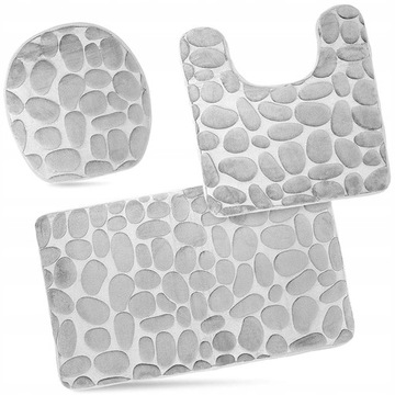 НАБОР КОВРИКОВ ДЛЯ ВАННОЙ 3 ПРЕДМЕТА МЯГКИЕ, ПРОТИВОСКОЛЬЗЯЩИЕ, 3 шт.