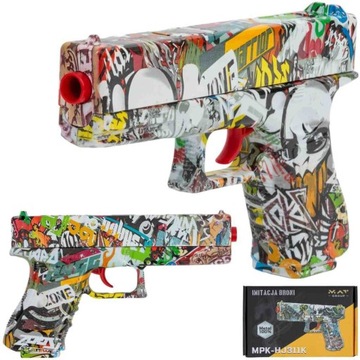 PISTOLET NA KULKI PLASTIKOWE ŻELOWE WODNE, STRZAŁKI 4w1 GRAFITI ZESTAW