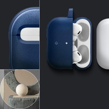 Etui Spigen do AirPods Pro 2/1, solidne matowe dopasowane z karabińczykiem