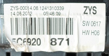 PŘÍSTROJOVÁ DESKA BUDÍKY 5C6920871, VW JETTA VI