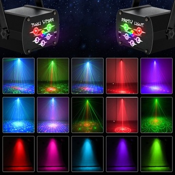 PROJEKTOR LASEROWY LASER DISCO CZUJNIK DŹWIĘKU PILOT