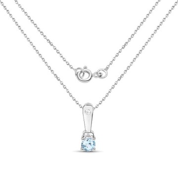 SREBRNY WISIOREK NATURALNY TOPAZ I DIAMENT