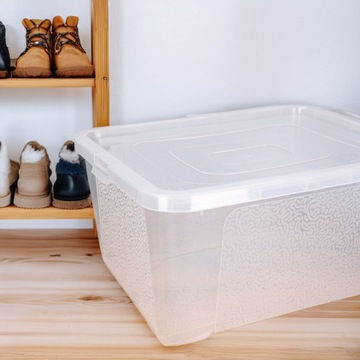 ПЛАСТИКОВЫЙ КОНТЕЙНЕР с крышкой, большой запираемый органайзер, 20 л.