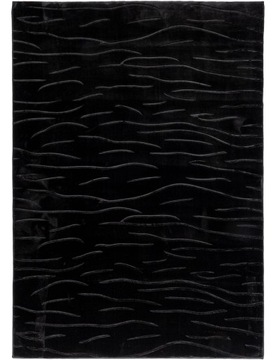 Dywan ALASKA 3D 120x170 fala kreski fale czarny glamour rabbit pluszowy