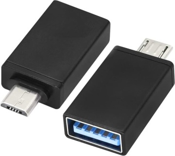 Adapter Przejściówka Złącze USB-A do Micro USB Czarny Transmisja Danych